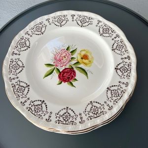 Alfred Meakin "Beauty" dinner plate, 22K gold decorated, vintage.